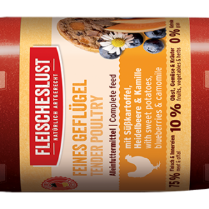 Alternative view of Feines Geflügel mit Süßkartoffel, Heidelbeere & Kamille