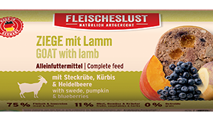 Ziege mit Lamm mit Steckrübe, Kürbis & Heidelbeere