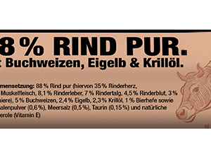 Pussy Deluxe Rind pur mit Buchweizen, Eigelb und Krillöl Stückig