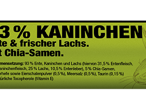 Pussy Deluxe Kaninchen, Ente & frischer Lachs mit Chia-Samen